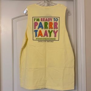NWT Jadelynn Brooke Tank Top Yellow Bridesmaids Bachelorette Ready to Party Sz L
